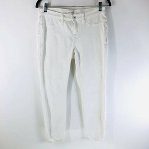 Lila Ryan Womens Jeans Skinny Stretch Ankle Crop White Size 28P